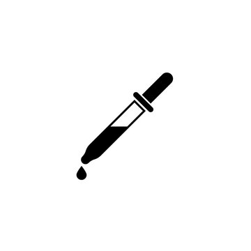 Pipette with drop solid icon,  Element of medical and eyedropper , vector graphics, a filled pattern on a white background, eps 10.