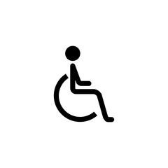 Handicapped and invalid solid icon,  Human on wheelchair and disabled sign, vector graphics, a filled pattern on a white background, eps 10.
