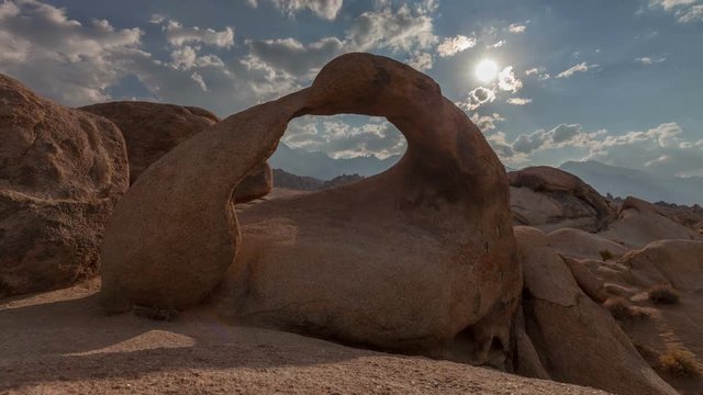 Alabama Hills Arch - Arched Rock in the Alabama hills framing Mt. Whitney.