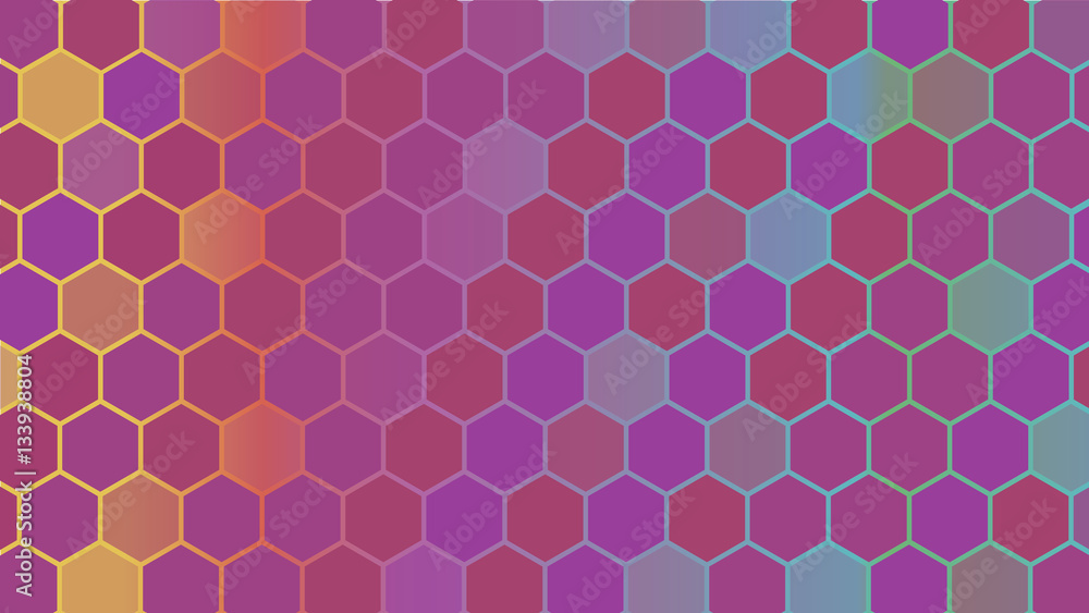 Wall mural abstract colorful hexagonal geometric background. vector illustr