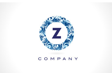 Letter Z Blue Pattern Logo Design.