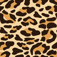 Leopard skin pattern. Seamless - leopard. Vector.