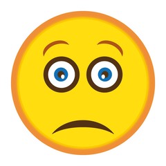 Sad emoji, sad smiley illustration vector
