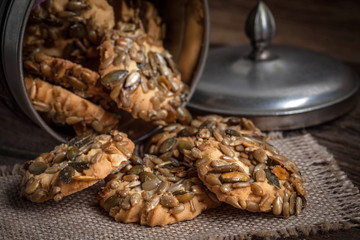 Cookies with pumpkin seeds.
