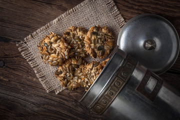 Cookies with pumpkin seeds.