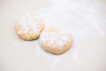 Fototapeta na wymiar Homemade dough for baking