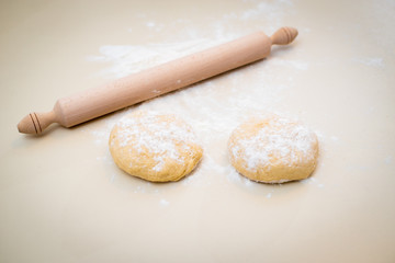 Fototapeta na wymiar Homemade dough for baking