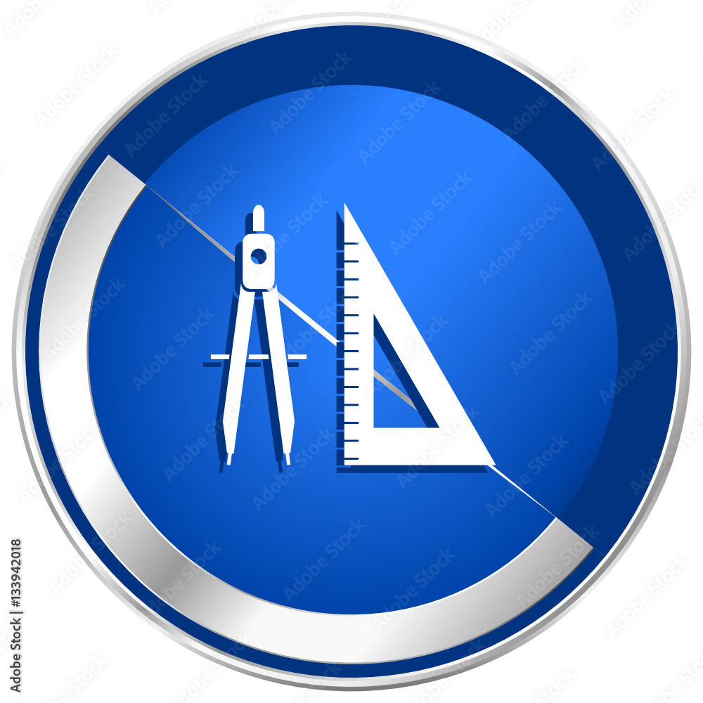 Poster Design silver metallic web and mobile phone vector icon.