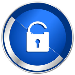 Padlock silver metallic web and mobile phone vector icon.