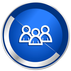 Forum silver metallic web and mobile phone vector icon.