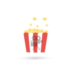 Popcorn. Cinema icon. Vector illustration