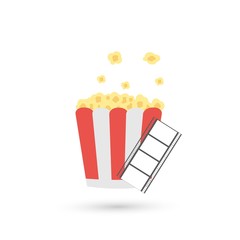 Fototapeta na wymiar Popcorn. Cinema icon. Vector illustration