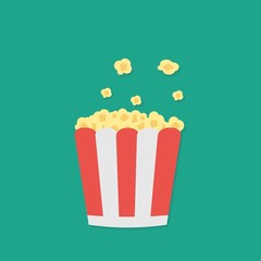 Popcorn. Cinema icon. Vector illustration