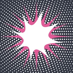 Abstract creative concept vector comic pop art style blank, layout template with clouds beams and isolated dots pattern on background. For sale banner, empty bubble, illustration halftone book design