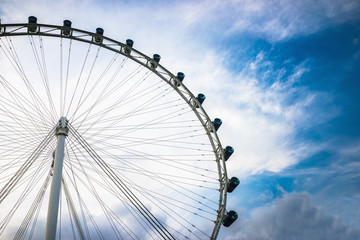 Toned flyer. Large ferries wheel.