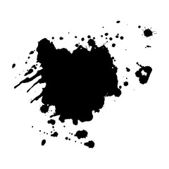 Fototapeta premium Abstract black ink blot background.