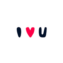 I love you. Text. Valentine's Day. cards with calligraphy. Hand-