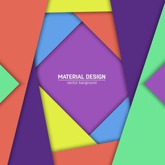 Vector material design background. Abstract creative concept layout template. For web and mobile app, paper art illustration, style blank, poster, booklet. Motion wallpaper element. Flat ui.