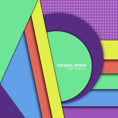 Vector material design background. Abstract creative concept layout template. For web and mobile app, paper art illustration, style blank, poster, booklet. Motion wallpaper element. Flat ui.
