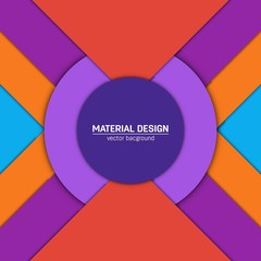 Vector material design background. Abstract creative concept layout template. For web and mobile app, paper art illustration, style blank, poster, booklet. Motion wallpaper element. Flat ui.