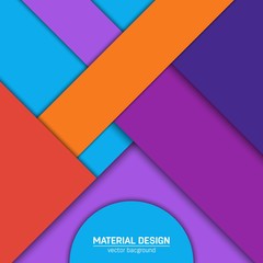 Vector material design background. Abstract creative concept layout template. For web and mobile app, paper art illustration, style blank, poster, booklet. Motion wallpaper element. Flat ui.
