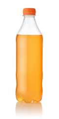 Small plastic bottle of orange soda
