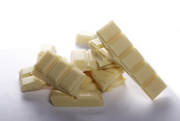 white chocolate bars isolated