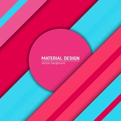 Vector material design background. Abstract creative concept layout template. For web and mobile app, paper art illustration, style blank, poster, booklet. Motion wallpaper element. Flat ui.