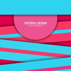 Vector material design background. Abstract creative concept layout template. For web and mobile app, paper art illustration, style blank, poster, booklet. Motion wallpaper element. Flat ui.