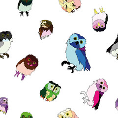 seamless background with owls