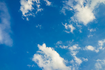 White clouds on blue sky
