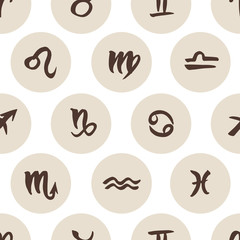 Zodiac signs seamless pattern