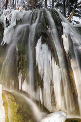 Frozen waterfall in village Lucky, Slovakia