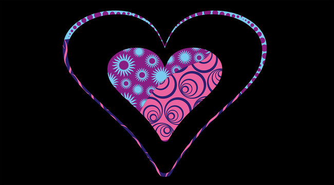 Coeur pour dire je t'aime à la Saint-Valentin de Valentine's Day Patchwork noir 5