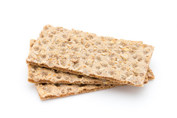 Stack of wholegrain crispy bread with sunflower, chia and sesame