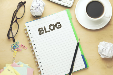 BLOG Text written on notebook page