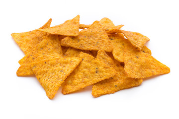 Fototapeta premium Nachos chips, isolated on white background.