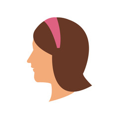 woman face cartoon icon over white background. colorful design. vector illustration