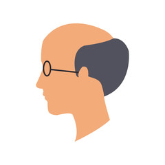 old man face cartoon icon over white background. colorful design. vector illustration