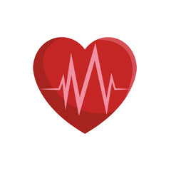 cardio heart icon over white background. colorful design. vector illustration