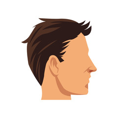 man face cartoon icon over white background. colorful design. vector illustration