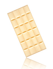 White chocolate bar isolated on white background