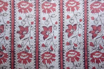 handmade towel with ukrainian floral ornamental pattern