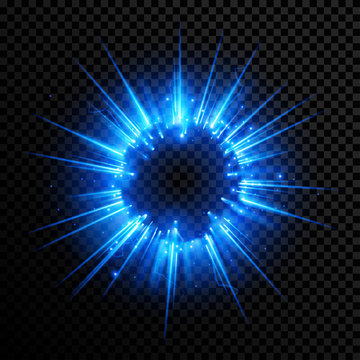 Abstract blue light sphere effect