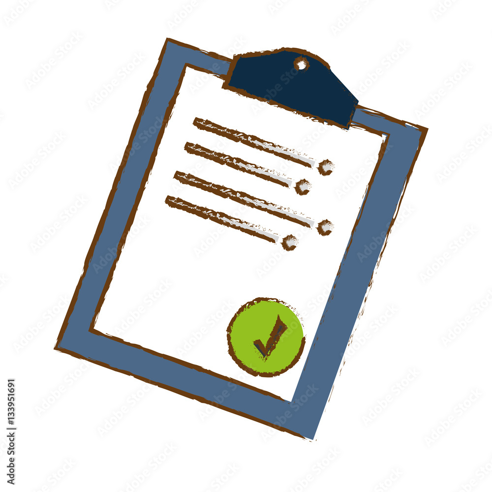 Poster clipboard with check mark icon image sketch style vector illustration design