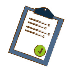 clipboard with check mark icon image sketch style vector illustration design 