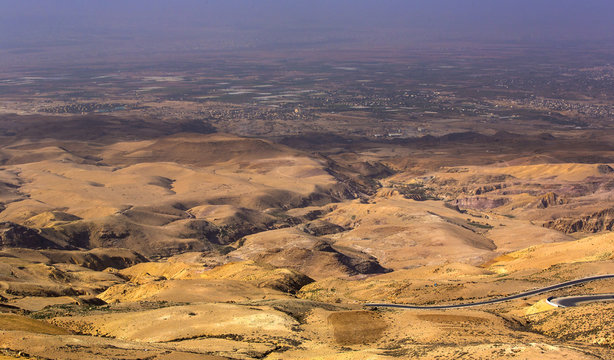 Panoramic view of Mount Nebo on the land of promise