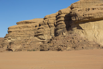 Obraz premium Wadi Rum Desert in Jordan sand stone