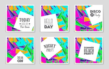 Fototapeta premium Abstract vector layout background set. For art template design, list, page, mockup brochure theme style, banner, idea, cover, booklet, print, flyer, book, blank, card, ad, sign, sheet,, a4.