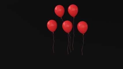 many ballons red 3d